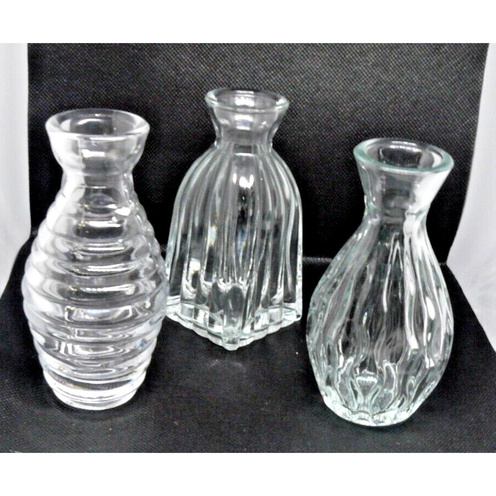 Small Clear Glass Vase 5 Pk Flowers Buds Wedding Home Decor Diffusers Variety